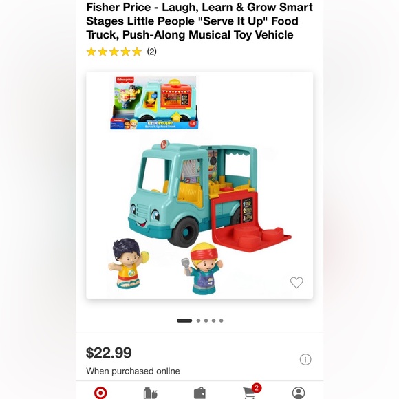 Fisher-Price Little People Serve It Up Food Truck Musical Vehicle with 2 Figures - Picture 6 of 6